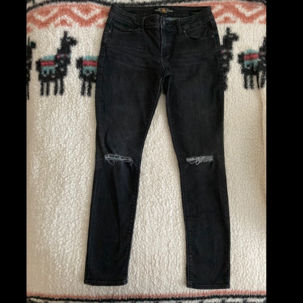 Naturally faded black Lucky Brand Lolita skinny jeans